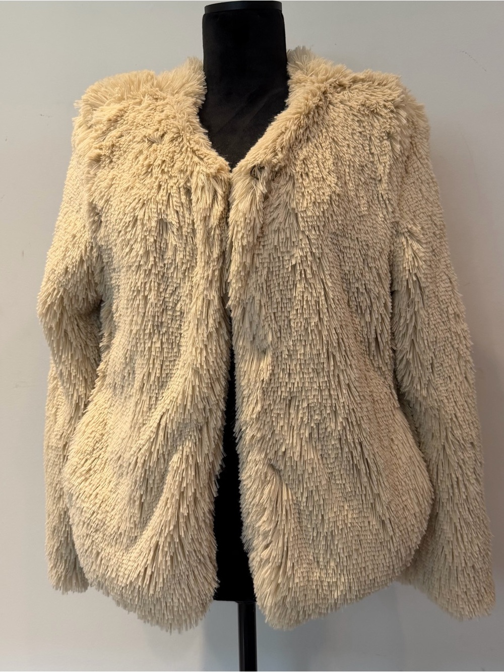 MOTHER the Boxy Faux Fur Beige Fluffy Jacket - Women
